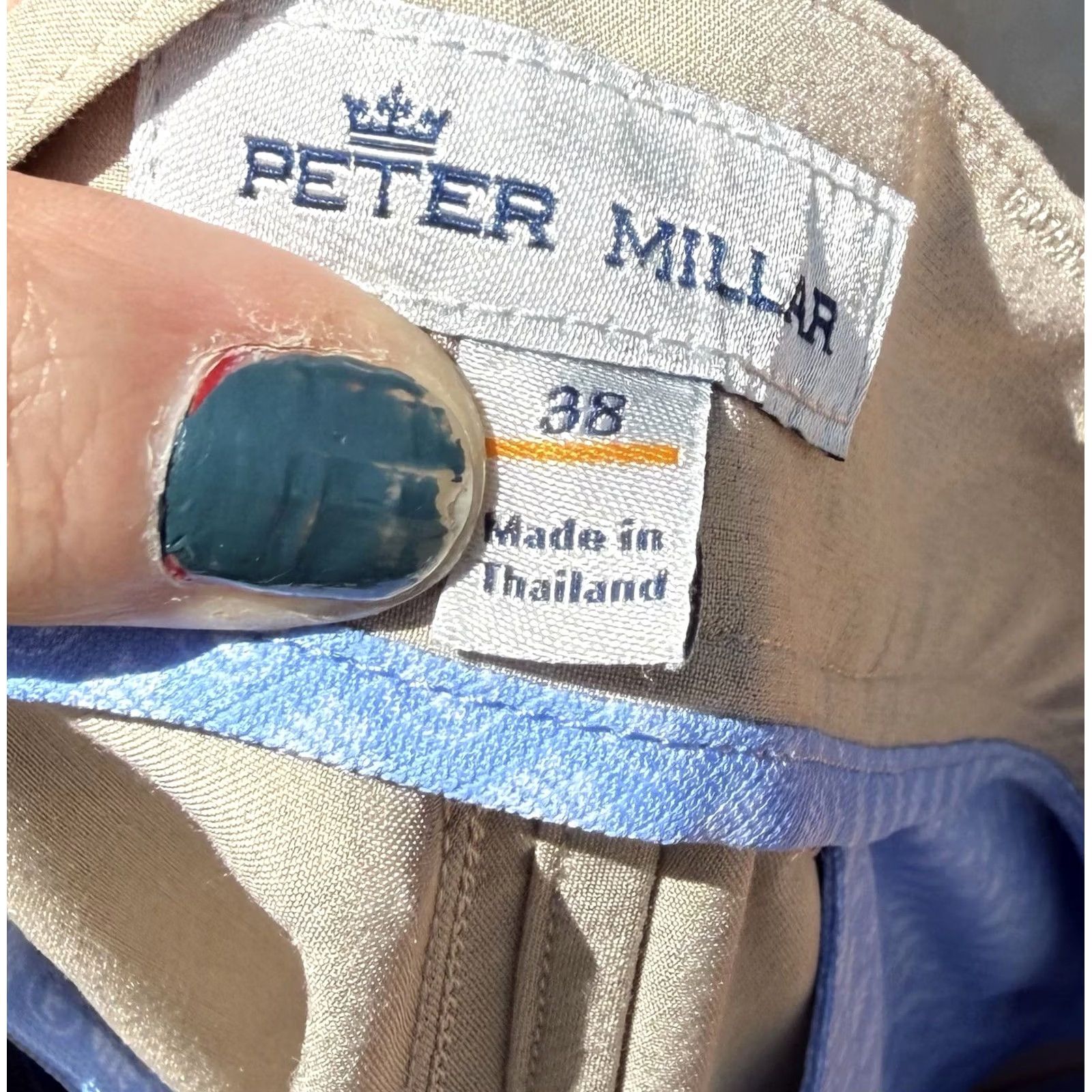 Peter Millar Peter Millar Men's Beige Chino Shorts Flat Front Pockets Casual 38 Size US 38 / EU 54 - 4 Thumbnail