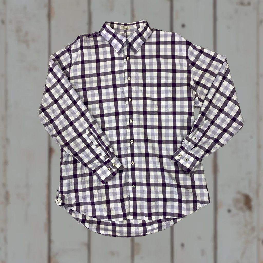 Peter Millar Peter Millar Dress Shirt XL White Check Button-Down Shirt, Long Sleeve, Classic Fit, Casual Business, Golf, Performance, UPF 50+ Size US XL / EU 56 / 4 - 1 Thumbnail