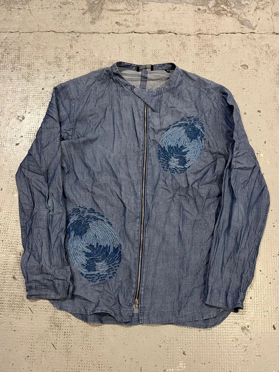 Emporio Armani SS2020 Emporio Armani Embroidered Soft Blue Denim Jacket Size US M / EU 48-50 / 2 - 4 Thumbnail