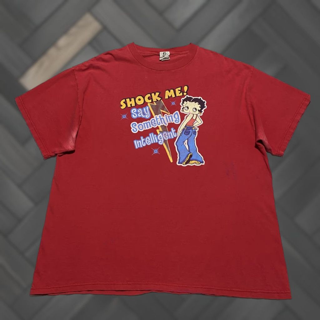 Vintage VINTAGE Betty Boop Shirt Mens XL Shock Me Say Something Intelligent Cartoon 2004 Size US XL / EU 56 / 4 - 1 Thumbnail