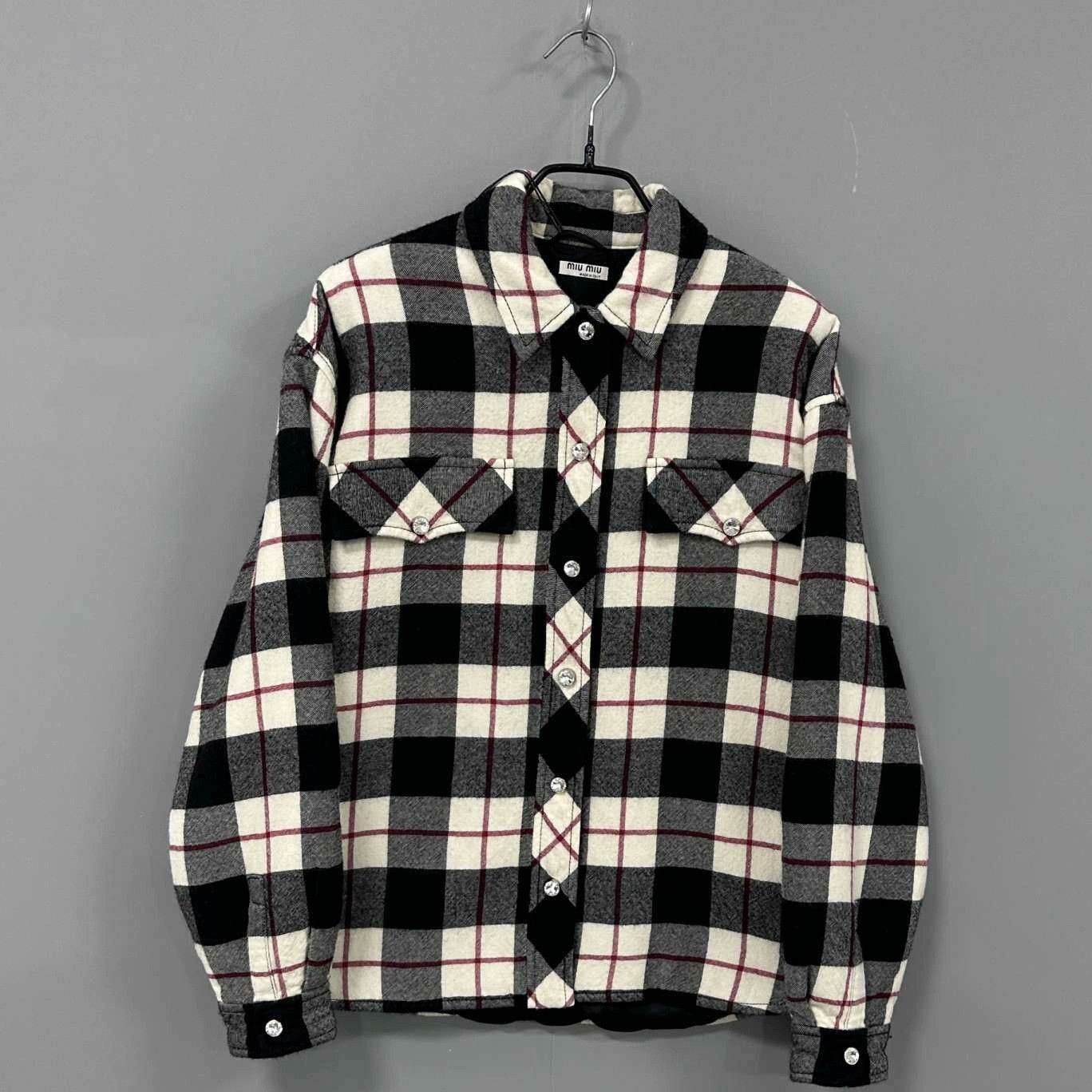 Miu Miu Miu Miu Retro Plaid Down Jacket S Women Size S / US 4 / IT 40 - 1 Thumbnail