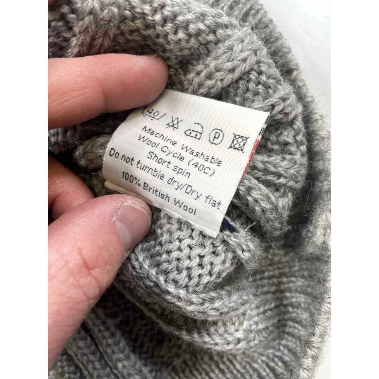 Vintage NWT Woolovers Fisherman Chunky Cable knit BRITISH WOOL Mens XL Sweater Pullover Gray Size US XL / EU 56 / 4 - 6 Thumbnail