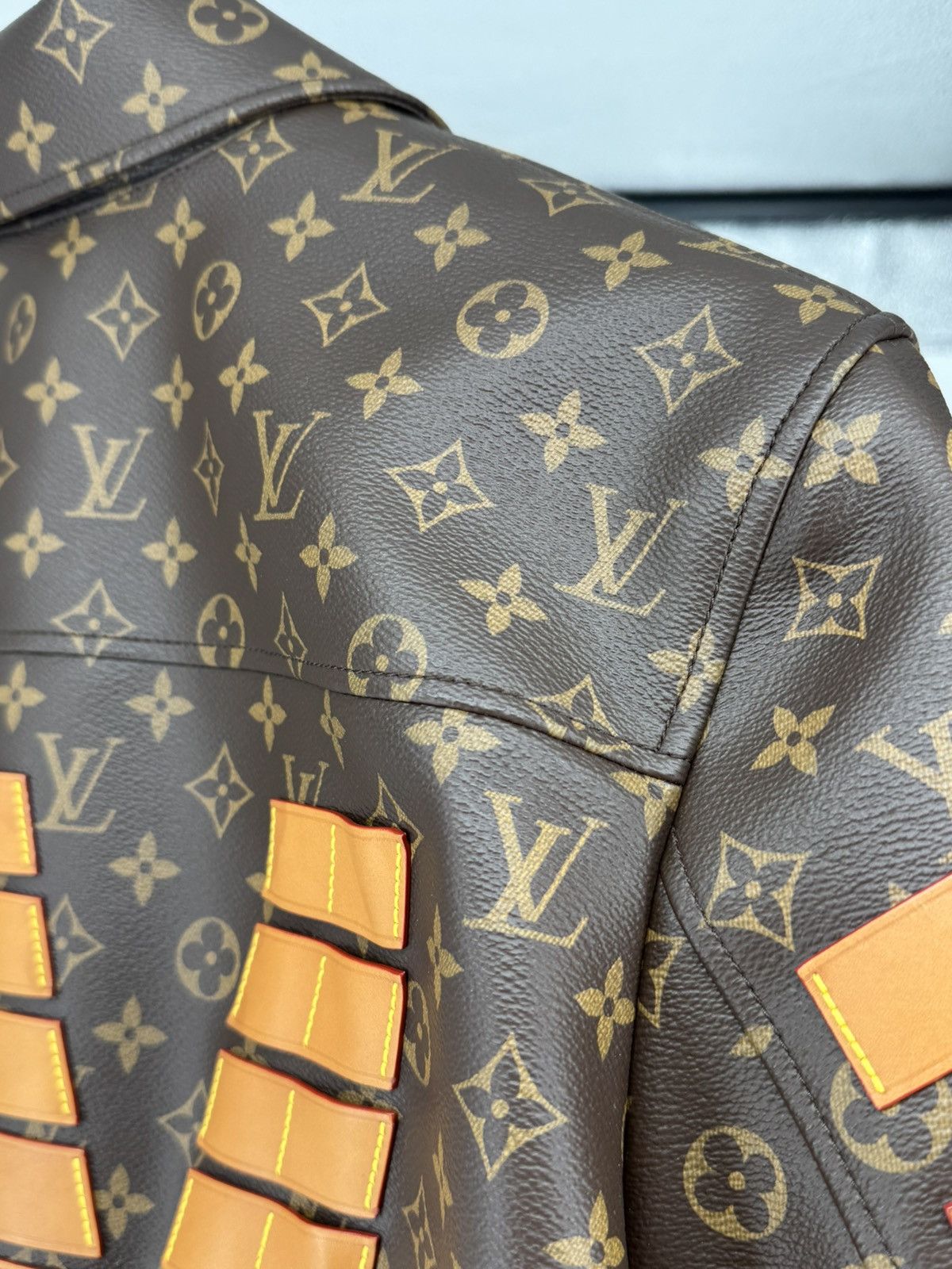 Louis Vuitton Louis Vuitton x Nigo Varsity Monogram Leather Jacket Size US L / EU 52-54 / 3 - 13 Thumbnail