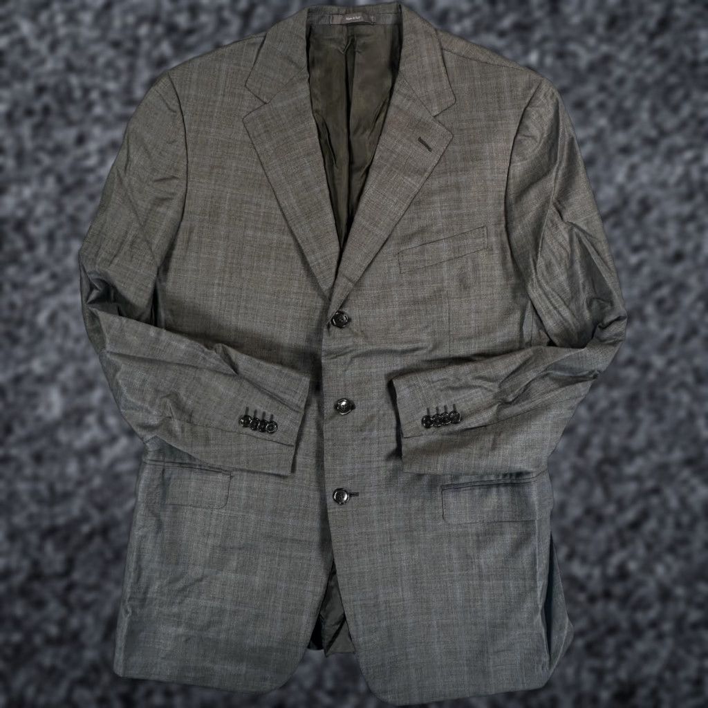 Ermenegildo Zegna Ermenegildo Zegna Blazer Sport Coat Mens 46 Gray Wool Trofeo Two Button Italy Classic Plaid Business Formal Jacket Mens Size 46R - 1 Thumbnail