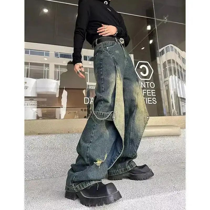 Japanese Brand Gradient Micro Ribbon Patchwork Jeans Size US 30 / EU 46 - 4 Thumbnail