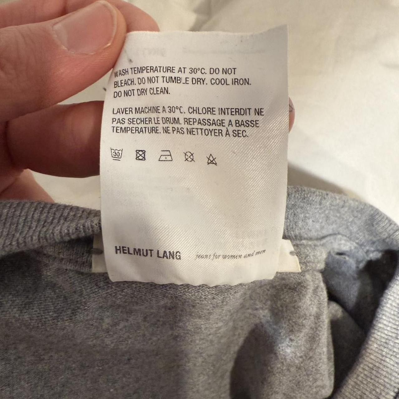 Helmut Lang Helmut Lang Logo HL Embroidered Logo Grey Shirt Size US XL / EU 56 / 4 - 4 Thumbnail
