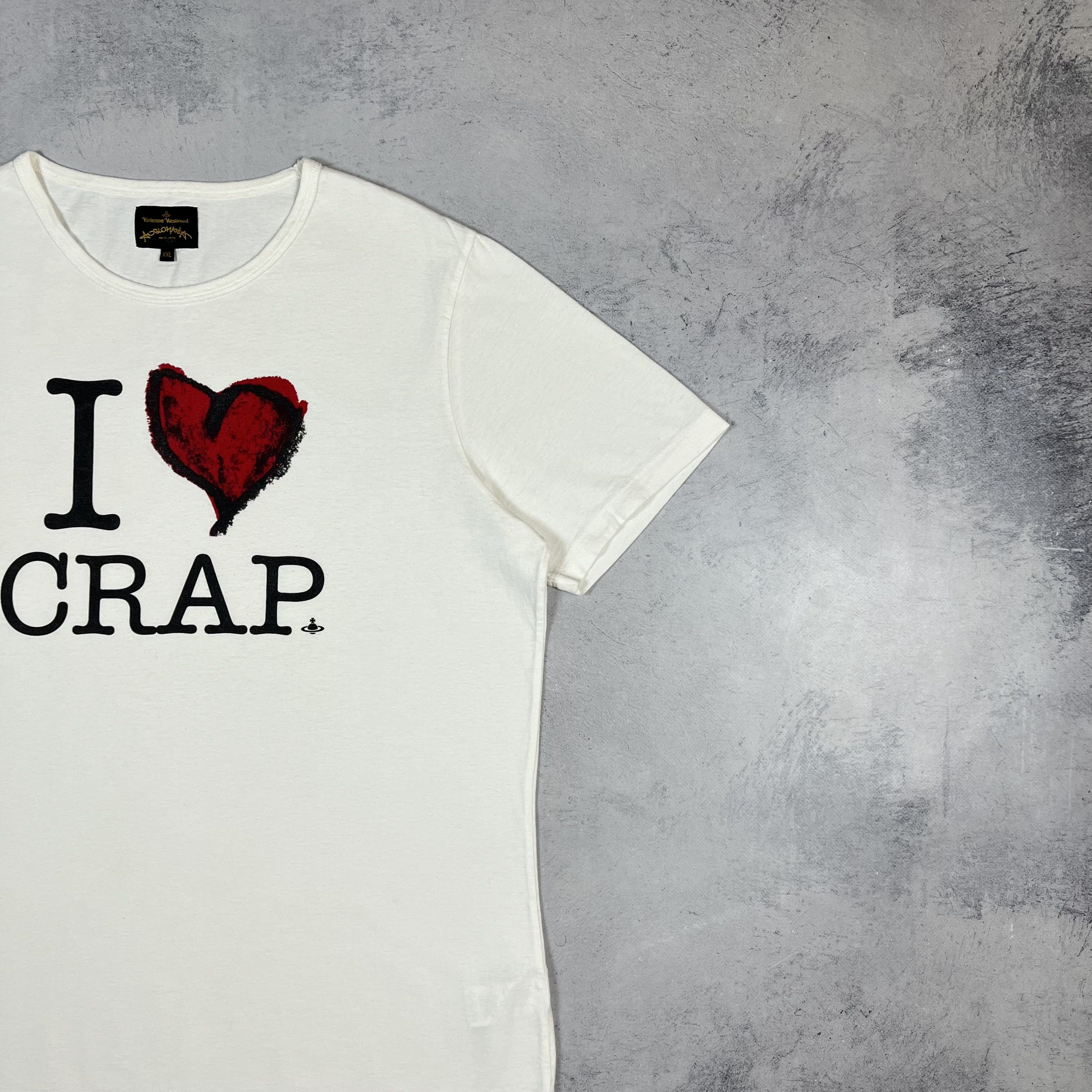Vivienne Westwood Vivienne Westwood I Love Crap Big Logo Heart T Shirt Size US XXL / EU 58 / 5 - 3 Thumbnail
