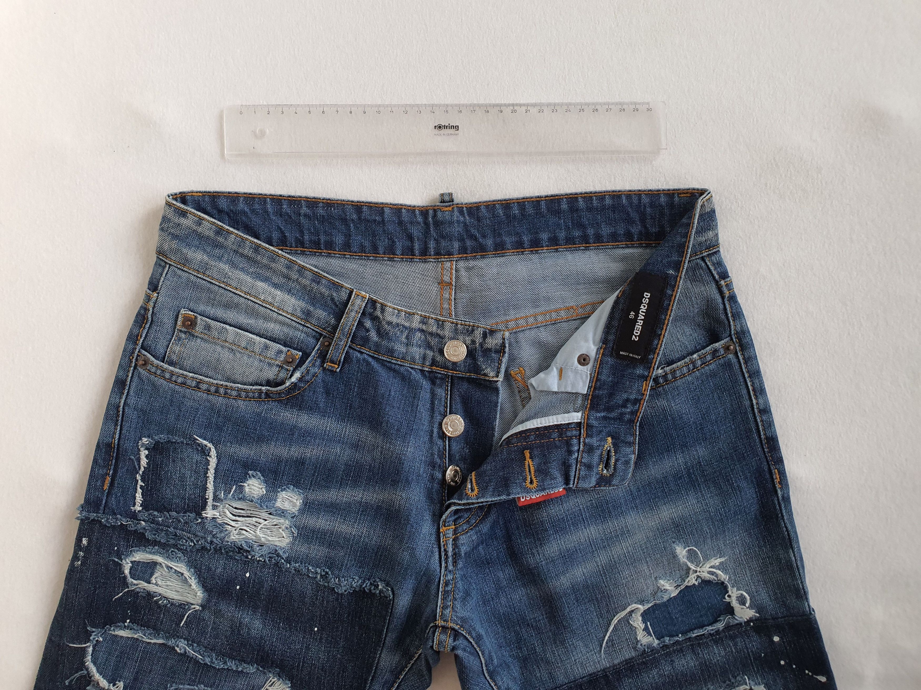Dsquared2 Heavily Distressed Patchwork Paint Splatter Denim Jeans Size US 30 / EU 46 - 4 Thumbnail