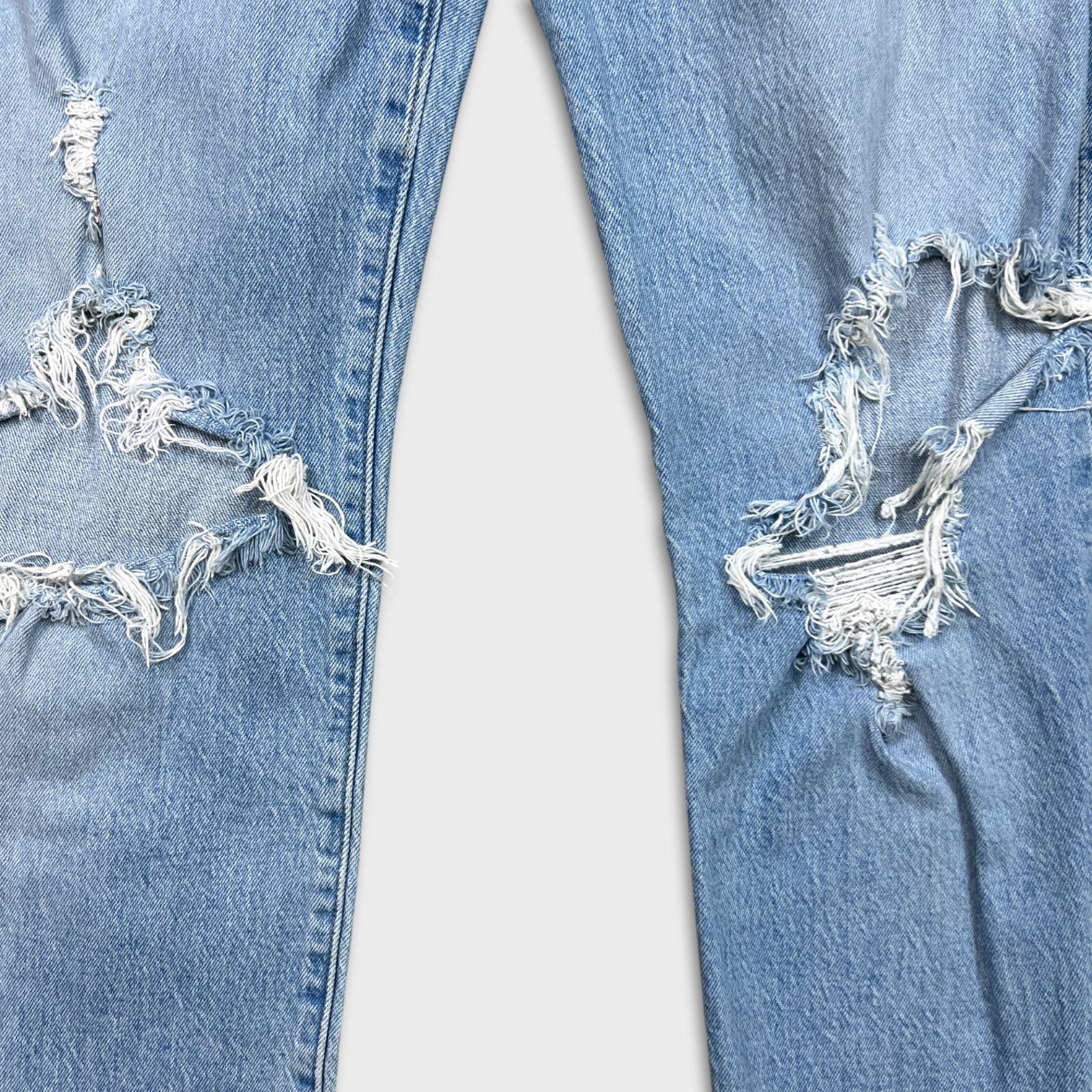 Levi's × Vintage Levi's Ribcage Straight Jeans High Rise Distressed Denim Size 31" - 5 Thumbnail