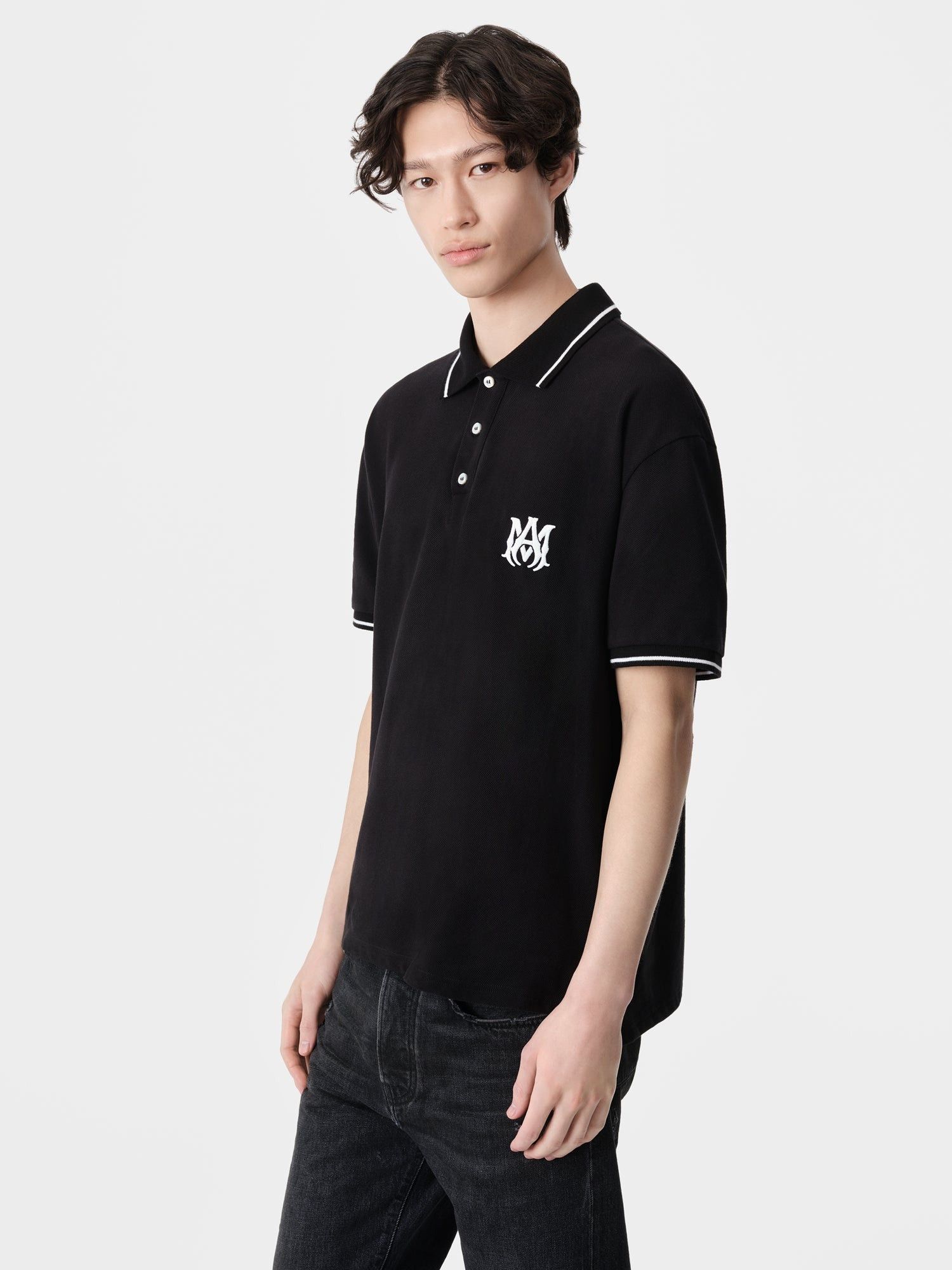 Amiri o1orln0326 Core Logo Polo Shirt in Black Size US XL / EU 56 / 4 - 4 Thumbnail