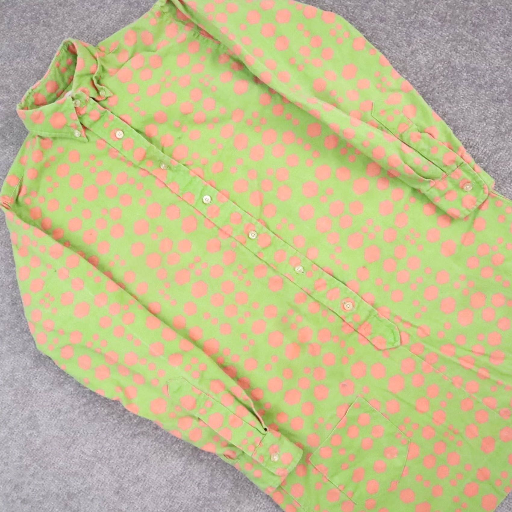 Vintage VTG Morgan of London Dress Women's Small Green Pink Long Sleeve Collared Button Size S / US 4 / IT 40 - 7 Thumbnail