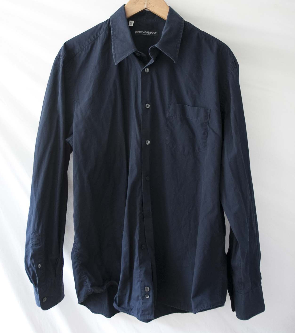 Dolce & Gabbana Dolce & Gabbana Shirt Size 16.5 / 42 Dark Blue Size 42R - 1 Thumbnail