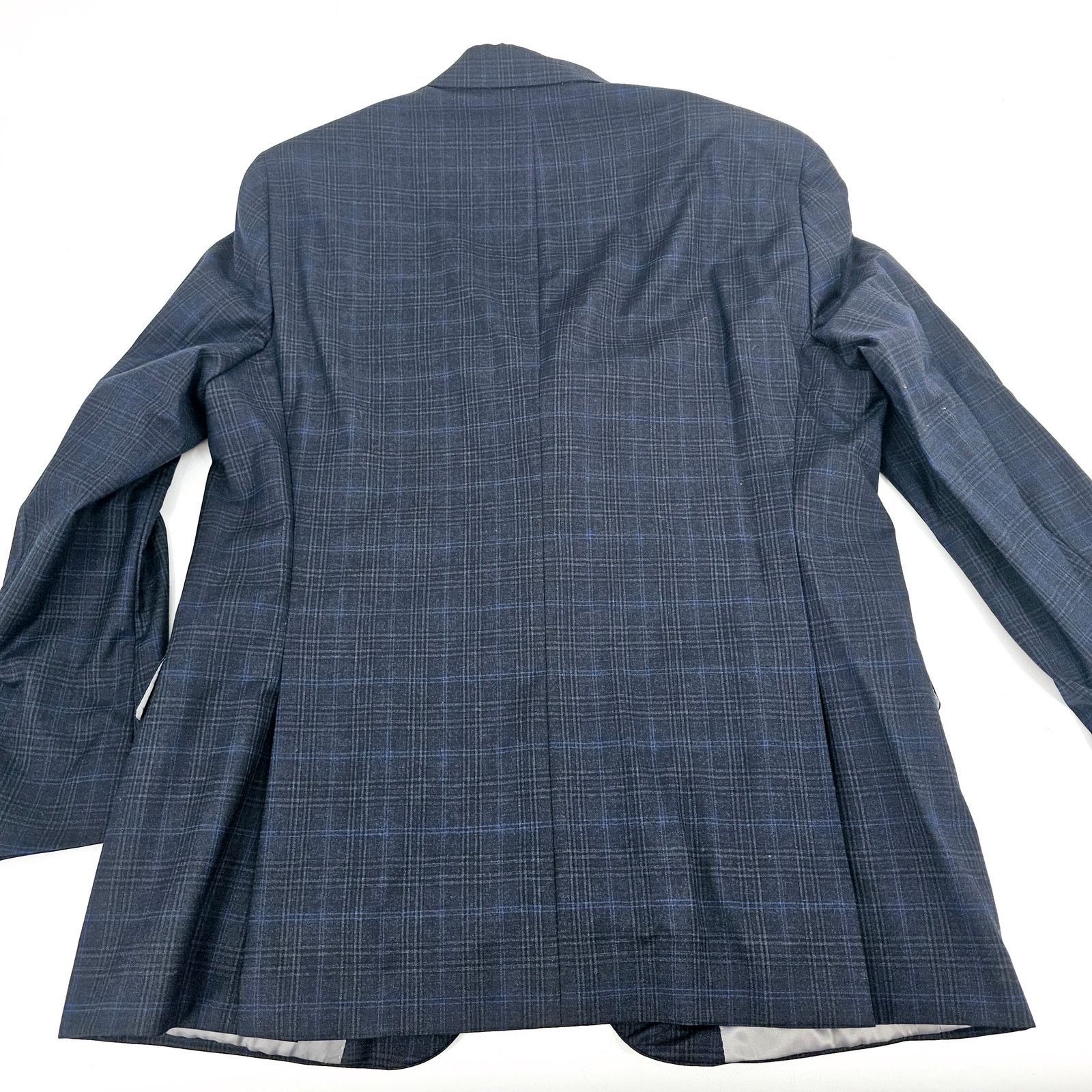 Hart Schaffner Marx Hart Schaffner & Marx Blue Plaid Sport Coat Jacket 44R 3052 Size 44R - 2 Thumbnail