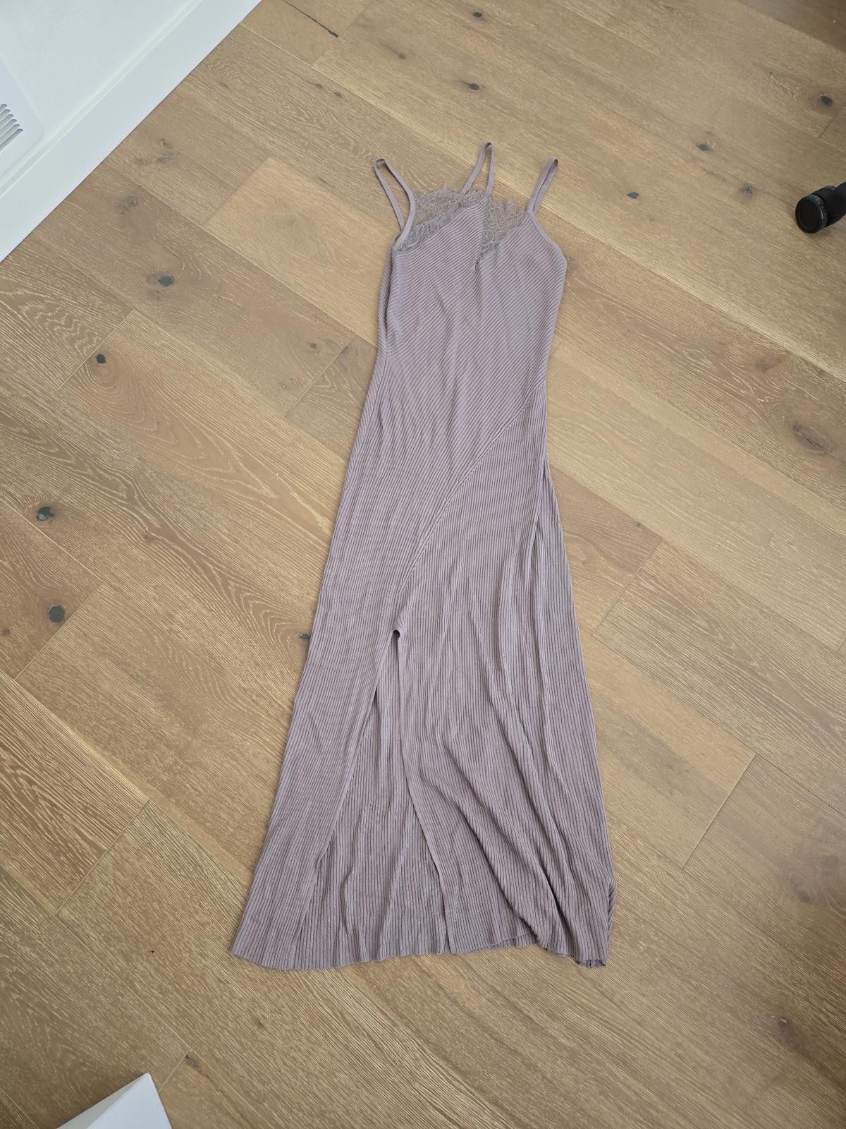 Zara Zara Asymmetrical Combination Knit Slip Lace Dress Lavender Size S / US 4 / IT 40 - 1 Thumbnail