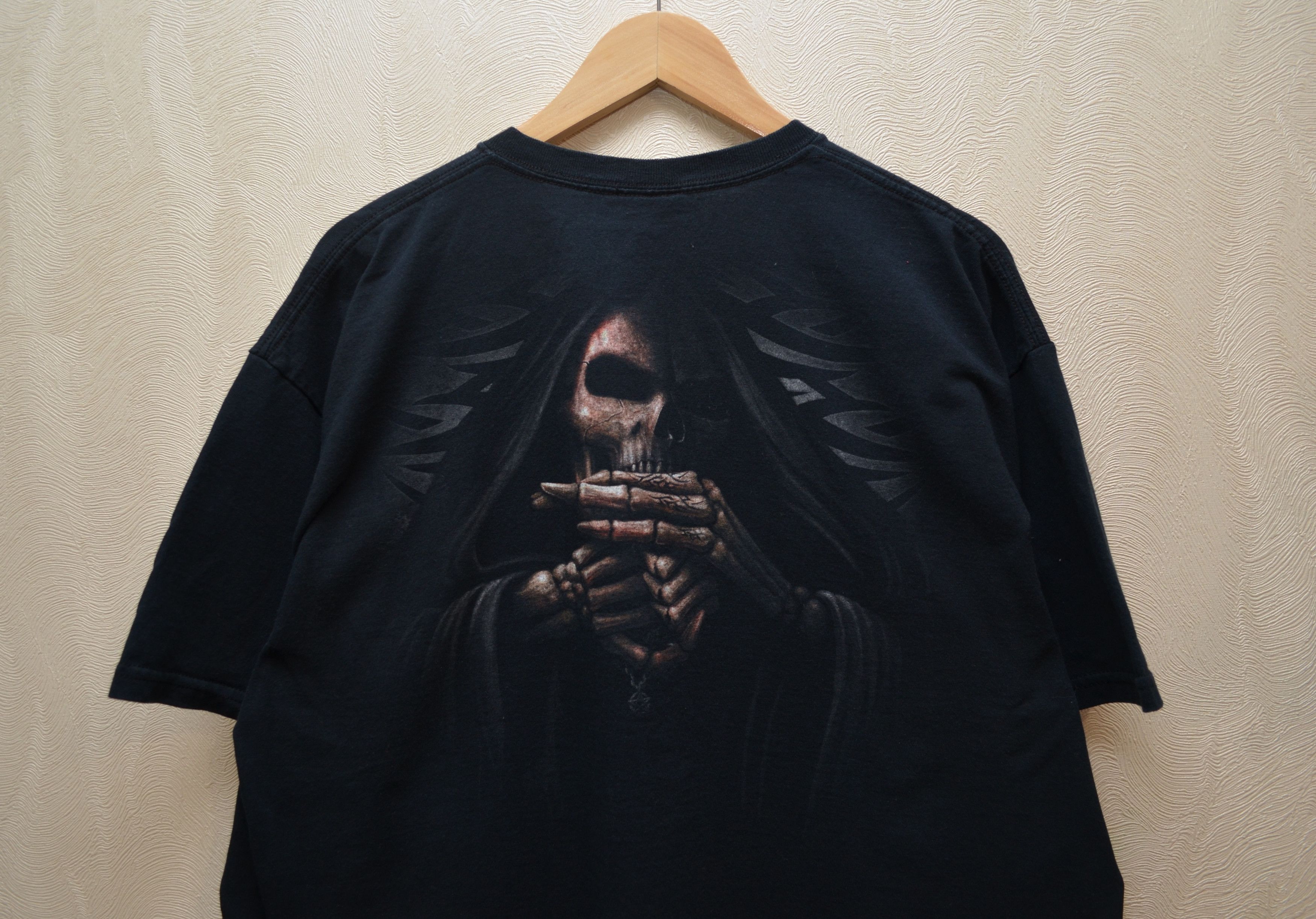 Vintage Vintage Y2K Fuck Reaper Skeleton Graphic Black Tee Shirt XL Size US XL / EU 56 / 4 - 7 Thumbnail