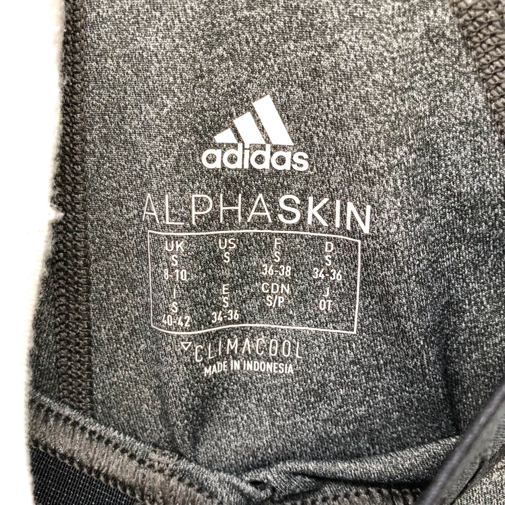 Adidas Adidas Leggings Womens S Gray Cropped 3/4 Mid Rise Active Alphaskin Yoga Gym Size 28" / US 6 / IT 42 - 6 Thumbnail