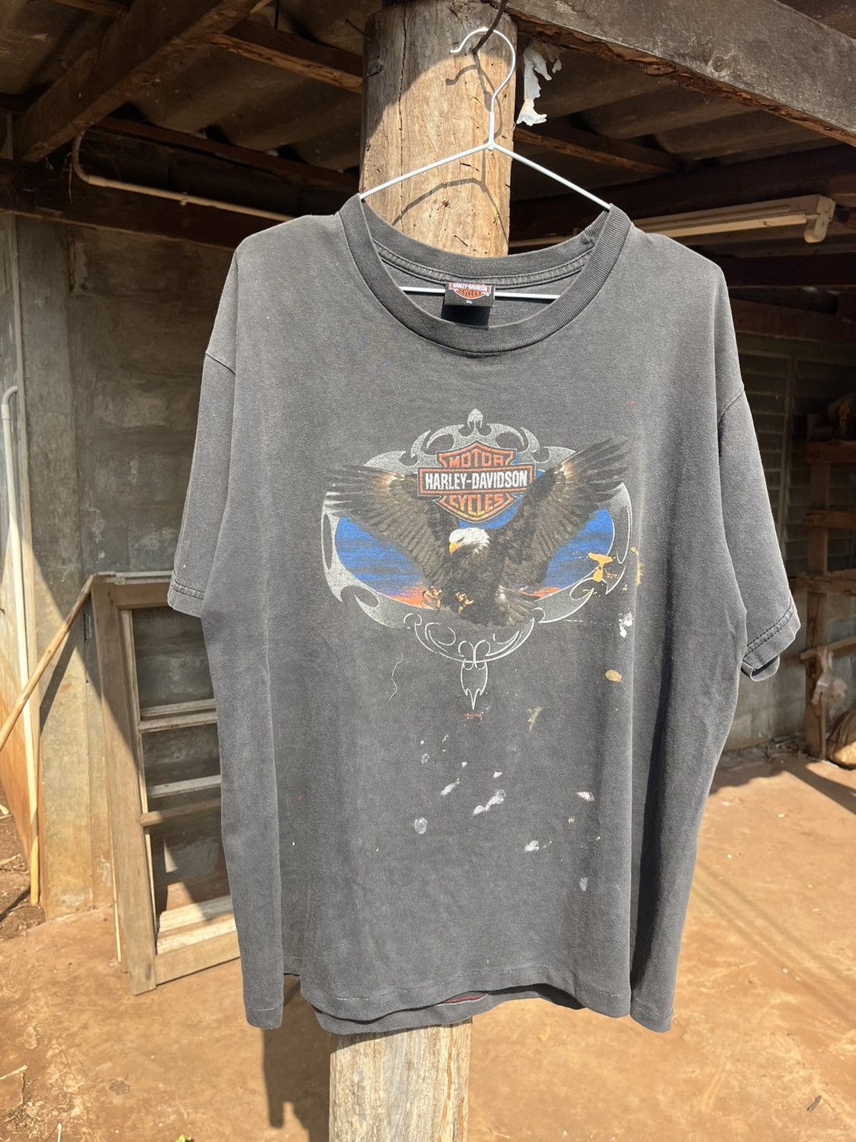 Vintage Thrashed tee H-D Distressed Oversized Band Tee Size US XL / EU 56 / 4 - 1 Thumbnail