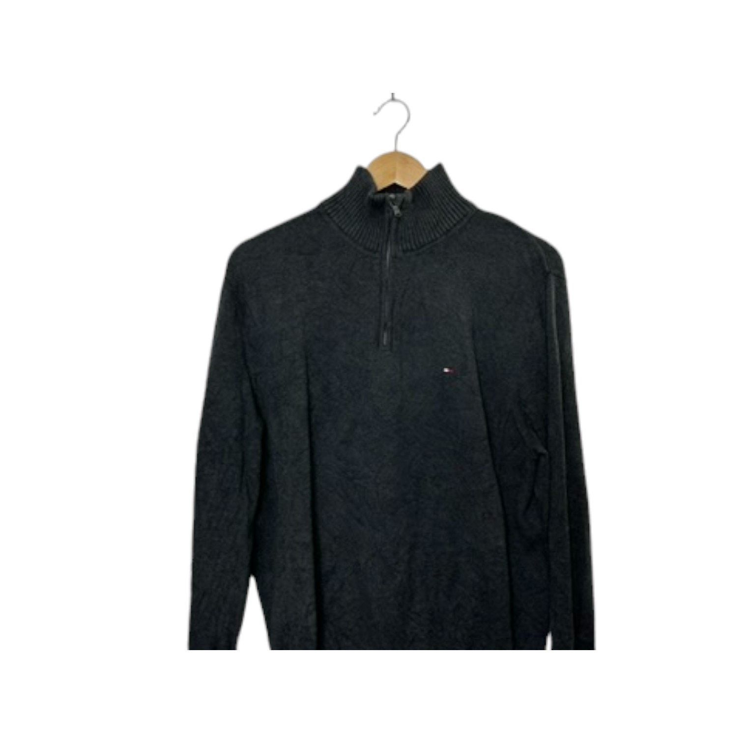 Tommy Hilfiger Tommy Hilfiger Gray 1/4 Zip Pullover Sweater Men's L Size US L / EU 52-54 / 3 - 3 Thumbnail