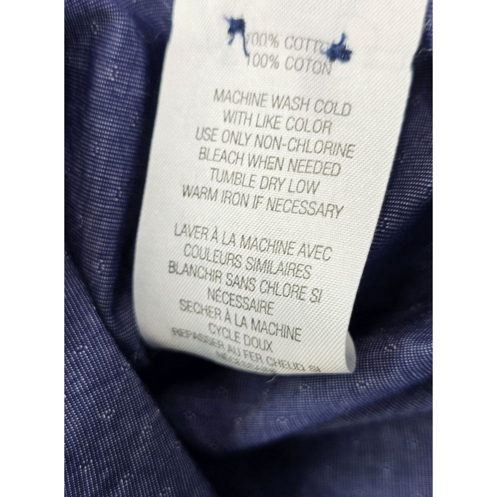 Ben Sherman Ben Sherman Button-Up Blue Textured Geometric Long Sleeve Shirt Men L EUC Size US L / EU 52-54 / 3 - 5 Thumbnail