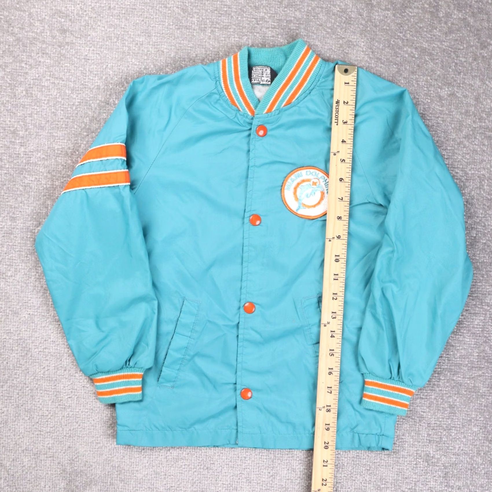 Sears VINTAGE Sears Boys Size 10 Miami Dolphins Football Jacket 70s 80s Blue Size US M / EU 48-50 / 2 - 2 Thumbnail
