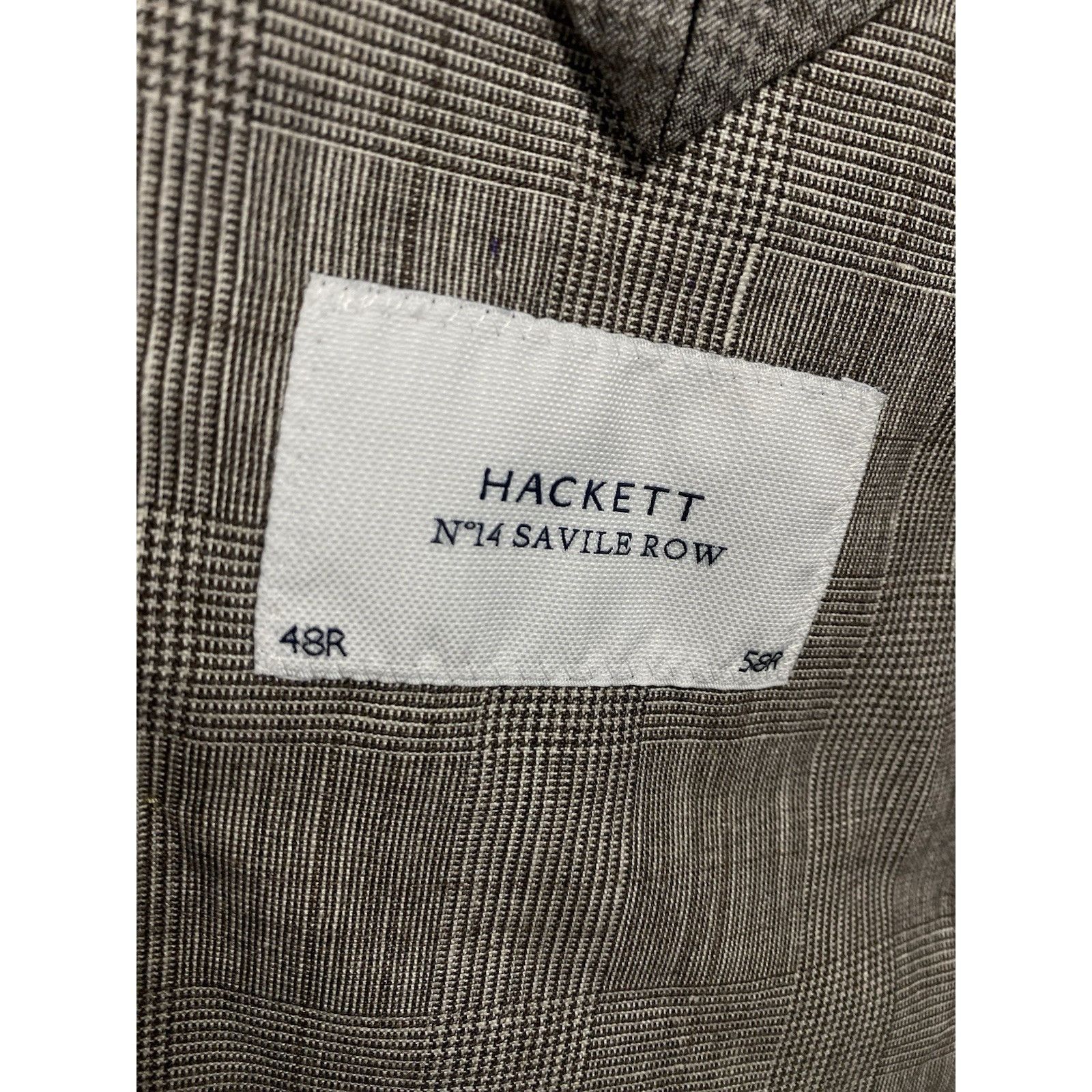 Hackett NWT GREAT Hackett Saville Row Gray Checked Linen Double Brea Size 48R - 12 Thumbnail