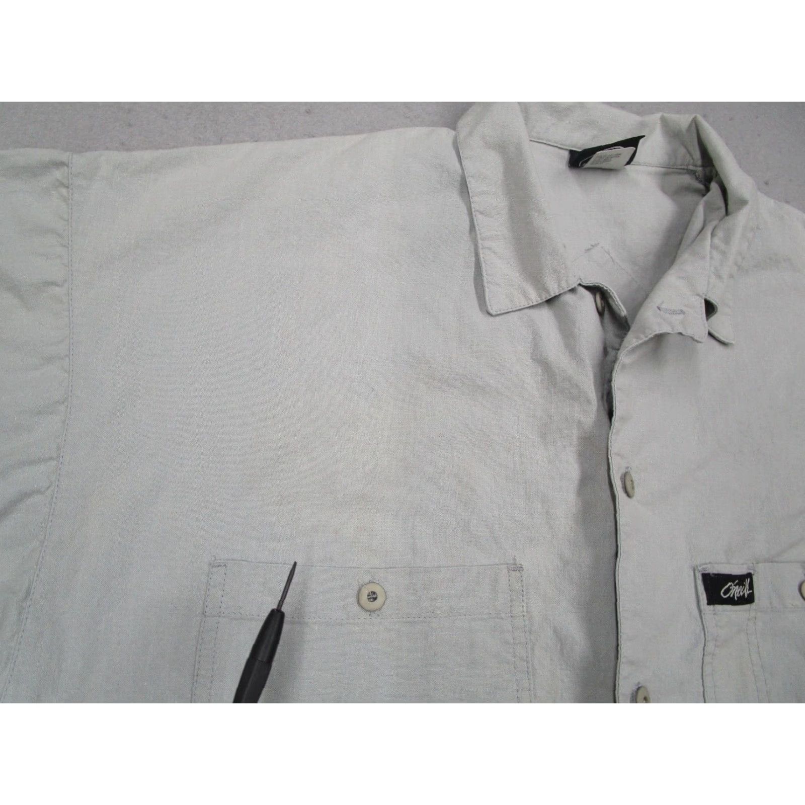 O'Neill O'Neill Vintage Gray Short Sleeve Button Up Shirt Mens Large Cotton Size US L / EU 52-54 / 3 - 7 Thumbnail