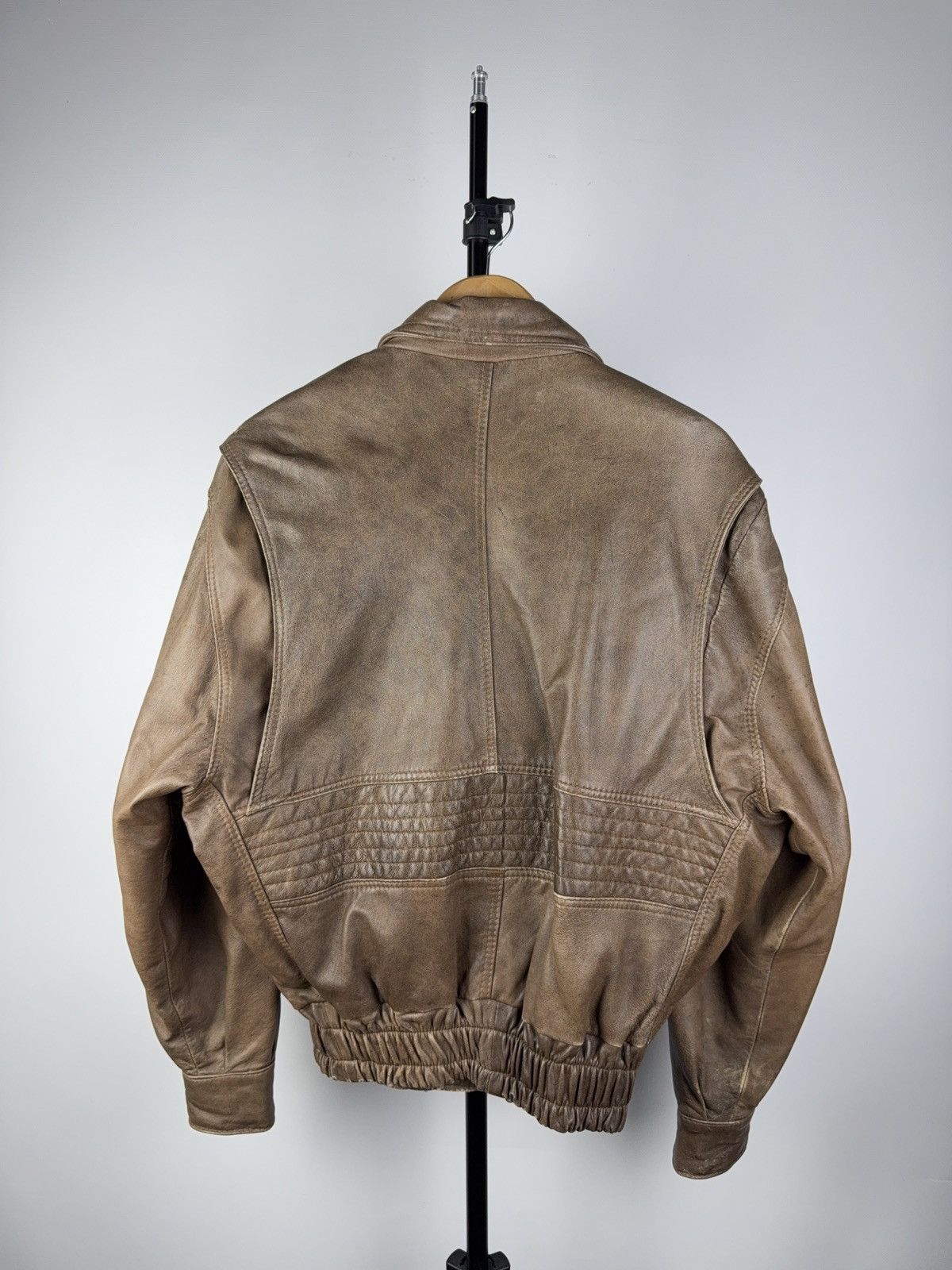 Vintage Vintage 90s Leather Biker Faded Jacket Style Maison Margiela Size US L / EU 52-54 / 3 - 8 Thumbnail
