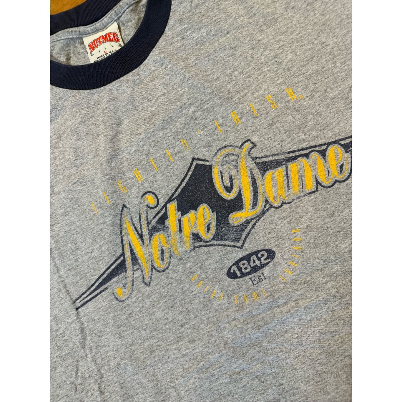 Nutmeg Size L - vintage 1990s Nutmeg Notre Dame Tshirt Rare Size US L / EU 52-54 / 3 - 2 Thumbnail