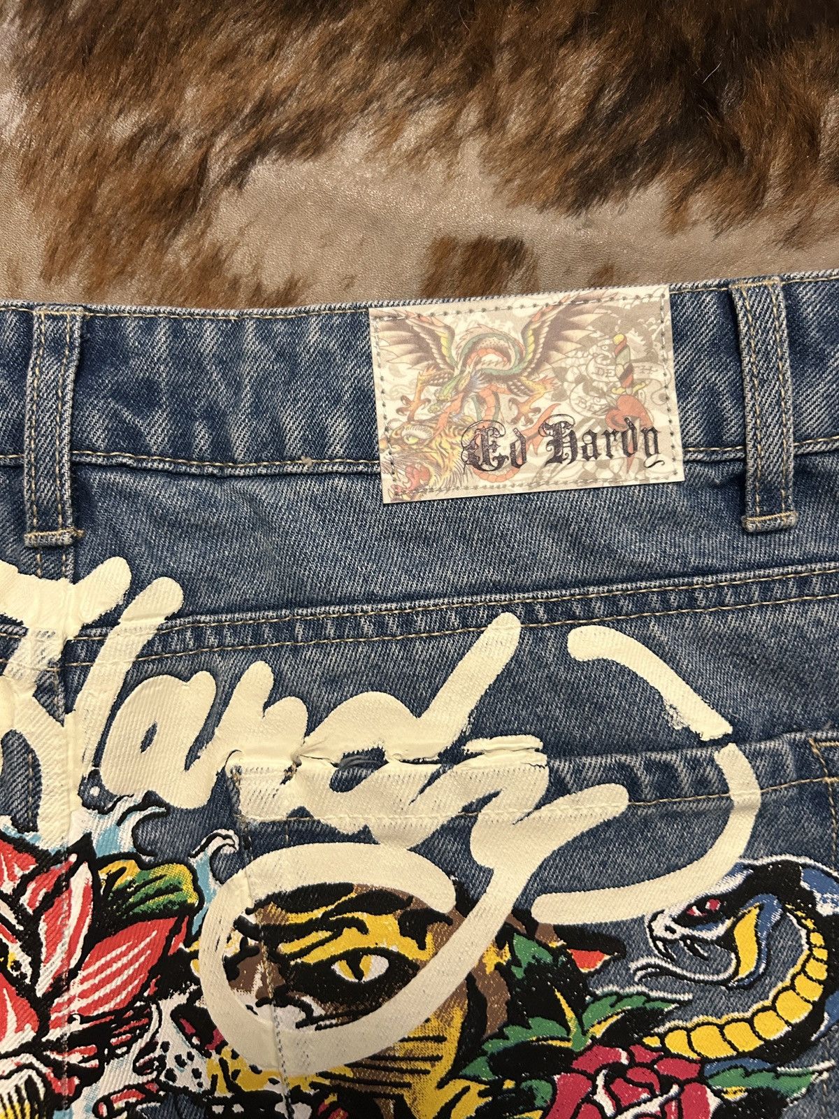 Ed Hardy baggy blue ed hardy designed jeans Size US 32 / EU 48 - 4 Thumbnail