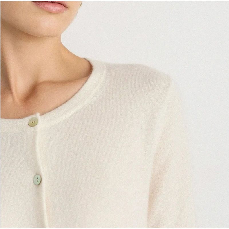 Quince Mongolian Cashmere Cardigan Sweater Ivory Size S Size S / US 4 / IT 40 - 3 Thumbnail