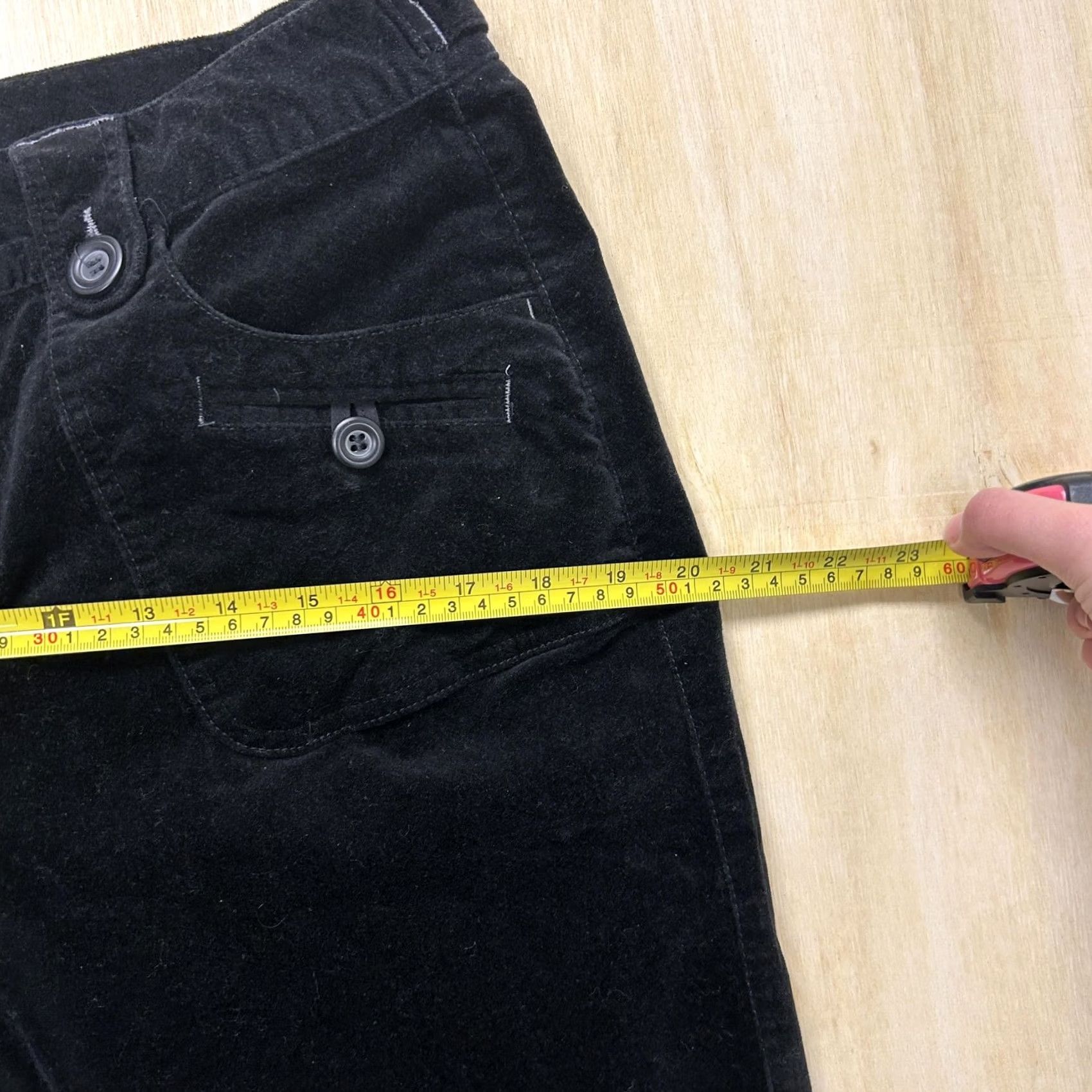 Velour Vintage Ava Pants Womens 32x31 Black Velour Bootcut Stretch Chino Size 32" / US 10 / IT 46 - 7 Thumbnail