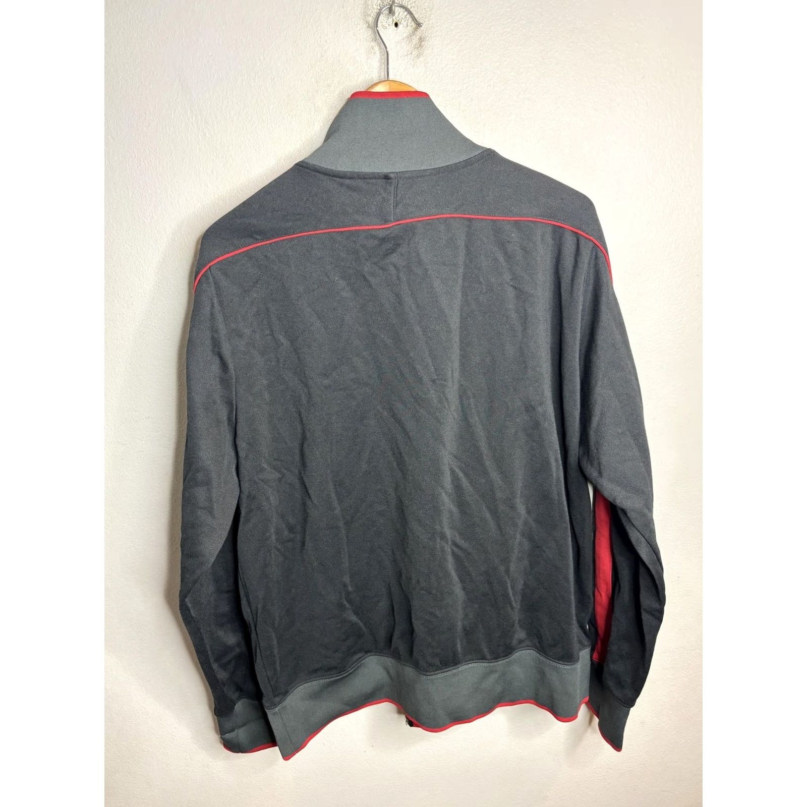 Nike Nike Sportswear Track Jacket Shirt Men XL Gray Red Full Zip Pockets Running Gym Training Vintage? Size US XL / EU 56 / 4 - 6 Thumbnail
