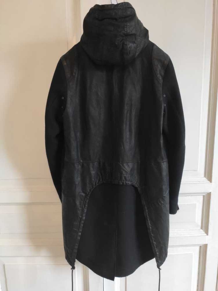 Isabel Benenato Wool & leather hooded coat.Like Rick Owens or Julius Size US M / EU 48-50 / 2 - 3 Thumbnail