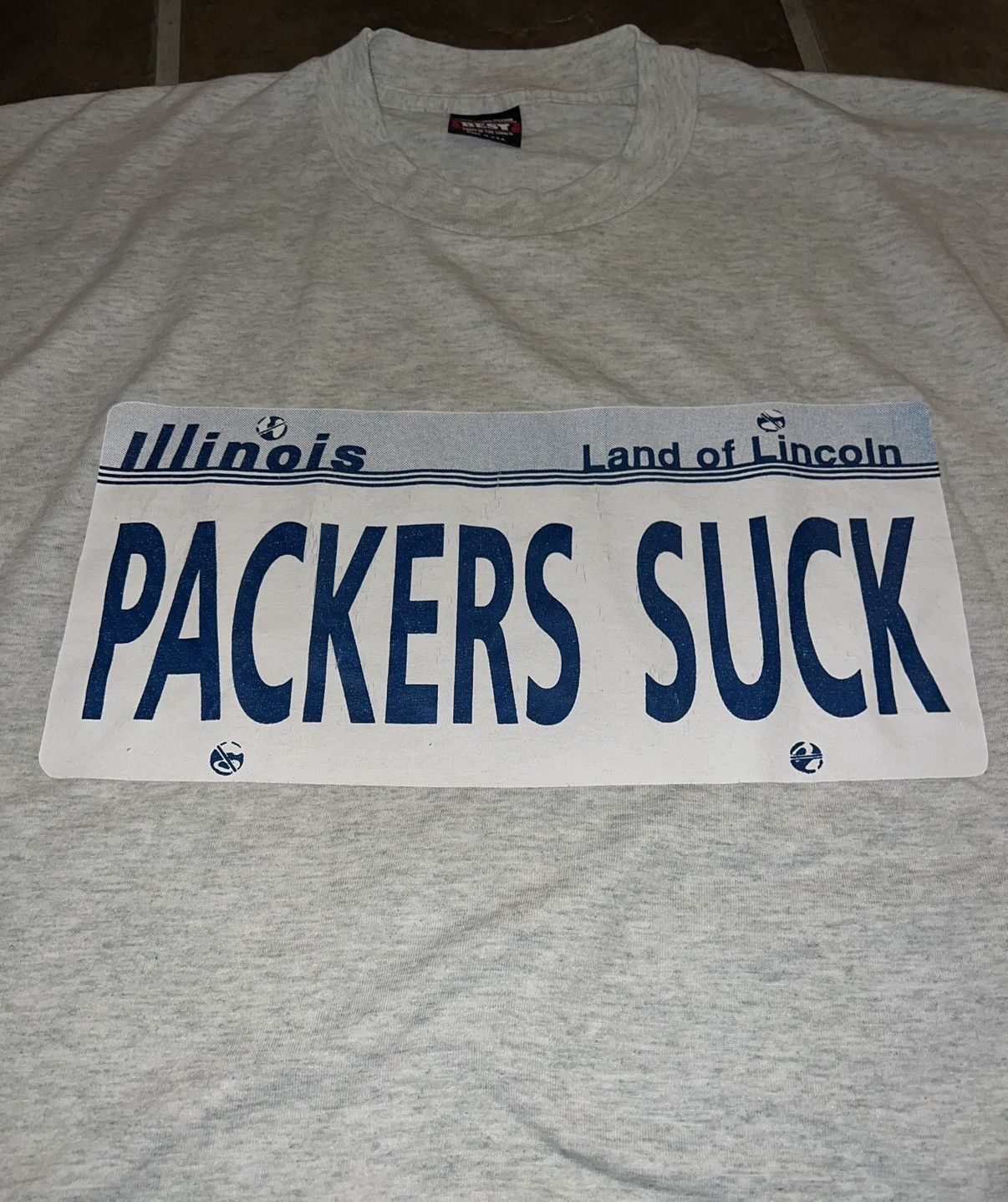 Vintage VINTAGE PACKERS SUCK LICENSE PLATE TEE Size US XL / EU 56 / 4 - 7 Thumbnail