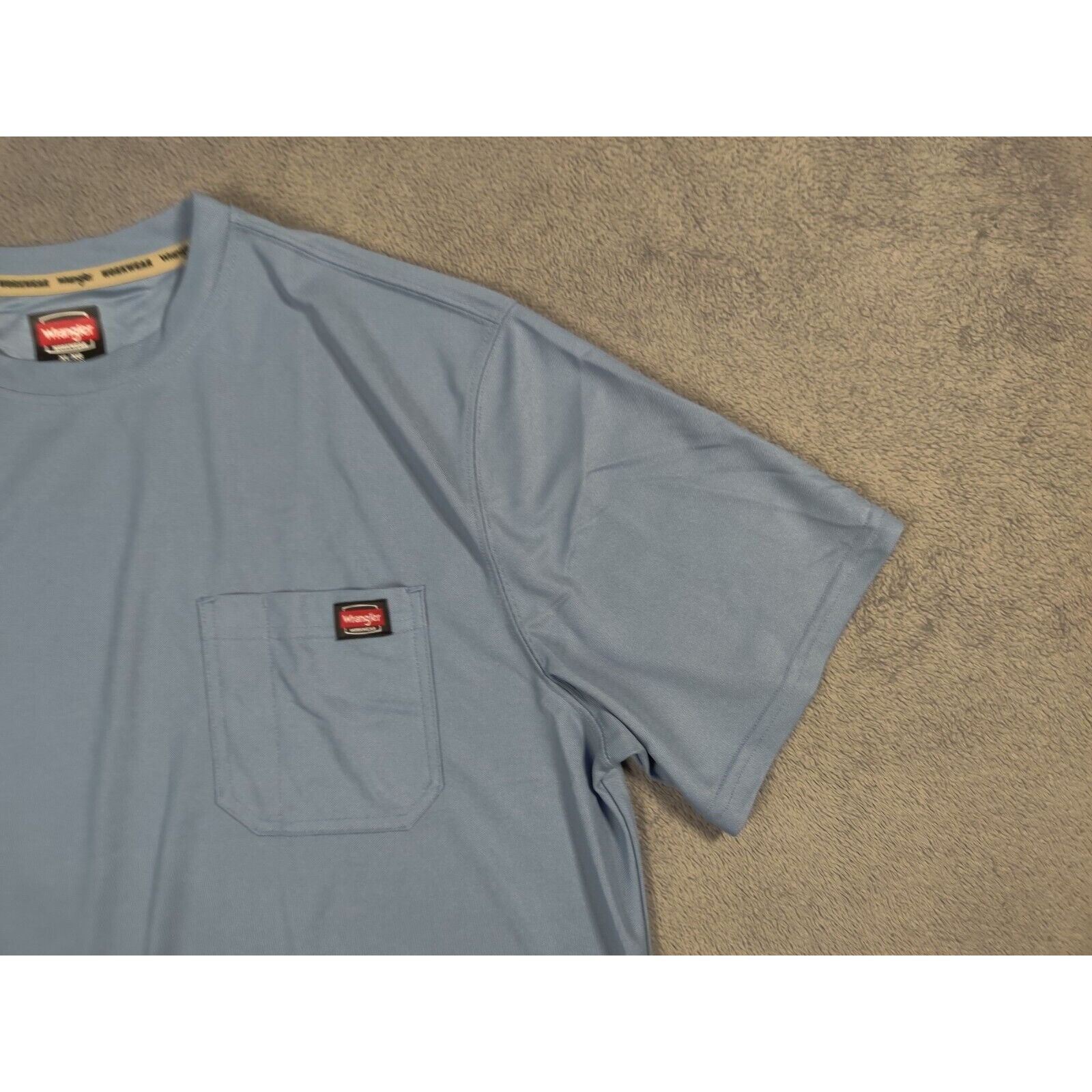 Wrangler Wrangler Shirt Adult Mens XL Solid Light Blue Torso Pocket Size US XL / EU 56 / 4 - 2 Thumbnail