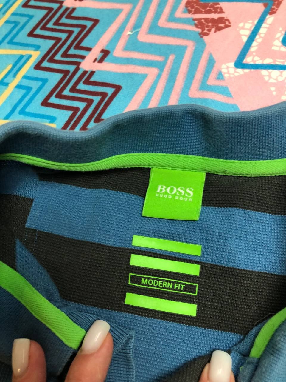 Hugo Boss Streetwear T-Shirt striped polos Hugo Boss logo Y2K Vintage Size US XL / EU 56 / 4 - 2 Thumbnail