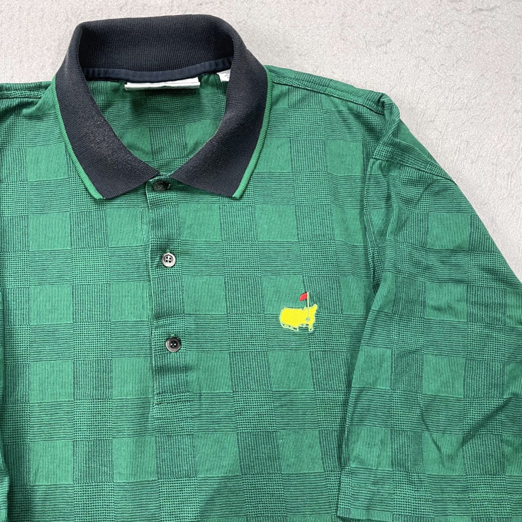 VINTAGE Slazenger Masters Golf Polo Shirt Mens L Green Polo 90s Golf Shirt Mens L Green Slazenger Augusta Cotton 90s