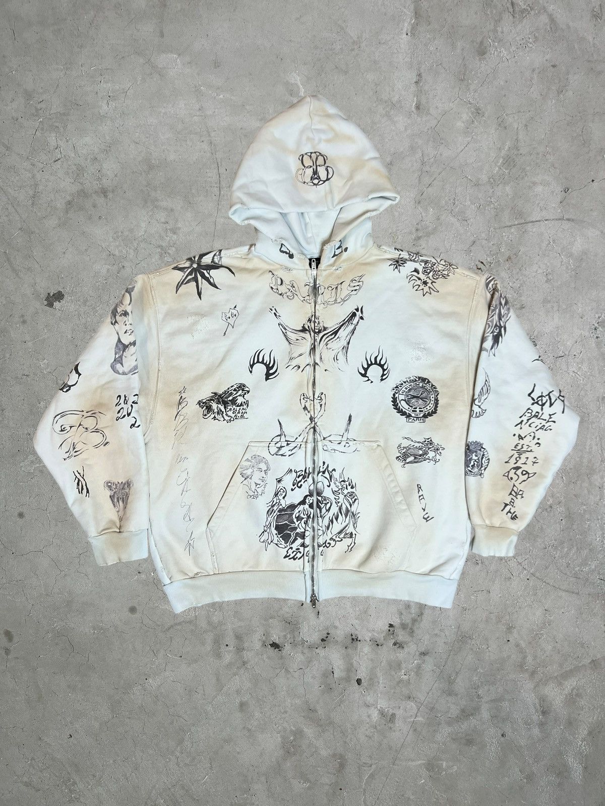 Balenciaga Balenciaga Tattoo Zip-up Hoodie Size US L / EU 52-54 / 3 - 1 Thumbnail