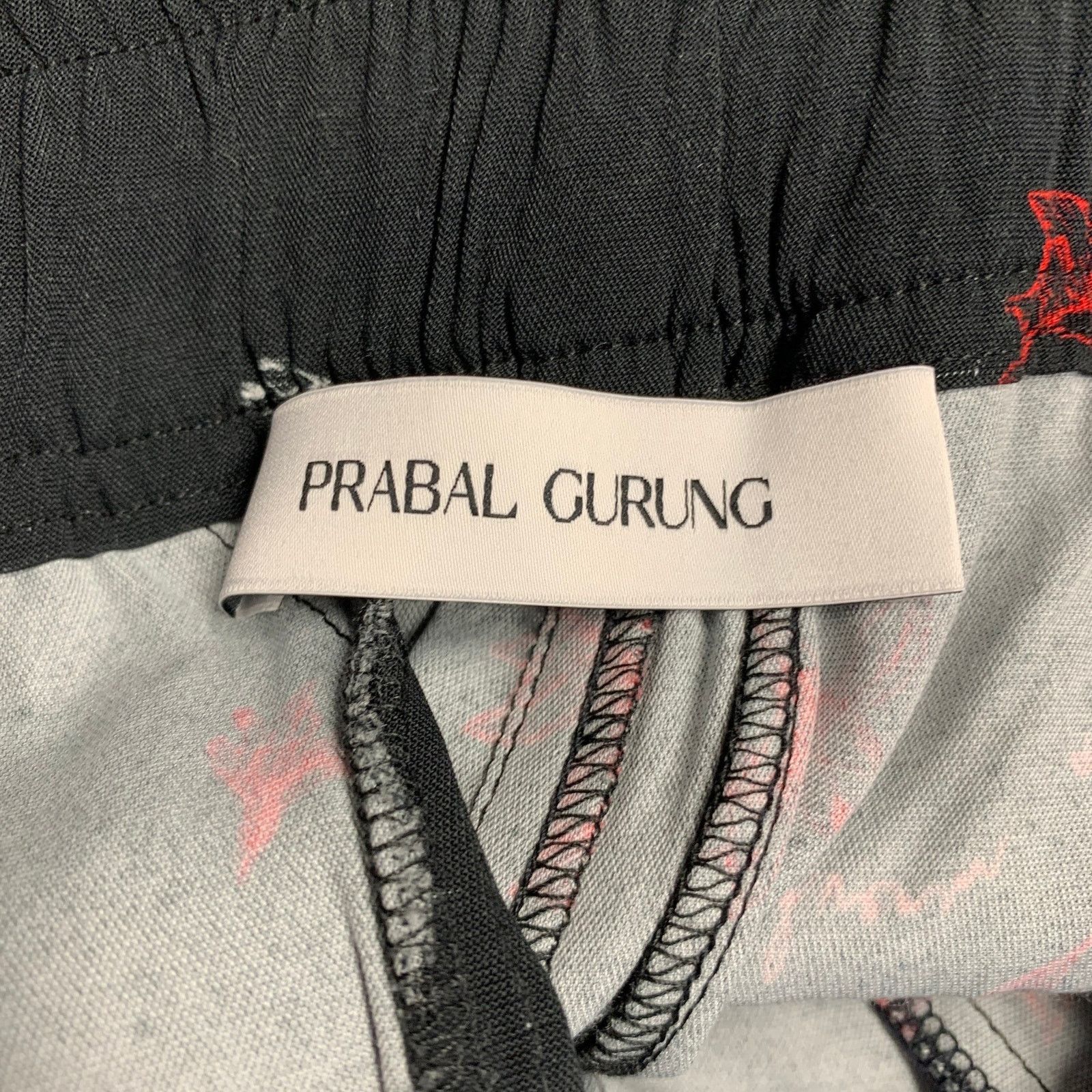Prabal Gurung PRABAL GURUNG Size S Black Red Floral Lounge Casual Pants Size US 27 - 4 Thumbnail