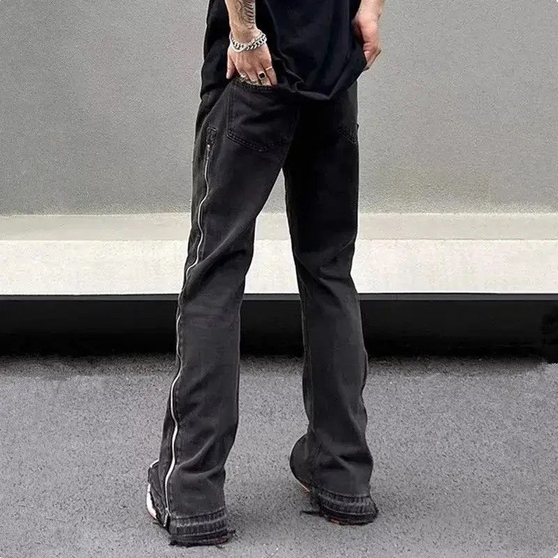 Japanese Brand Bell-bottom jeans with zippers retro hip hop style y2k Size US 32 / EU 48 - 2 Thumbnail