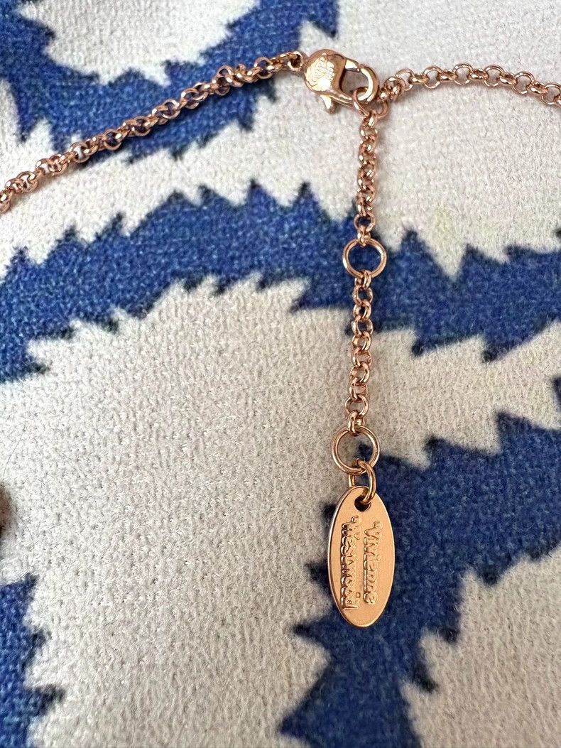 Vivienne Westwood Vivienne Westwood Rose Gold Flat Saturn Necklace Size ONE SIZE - 3 Thumbnail