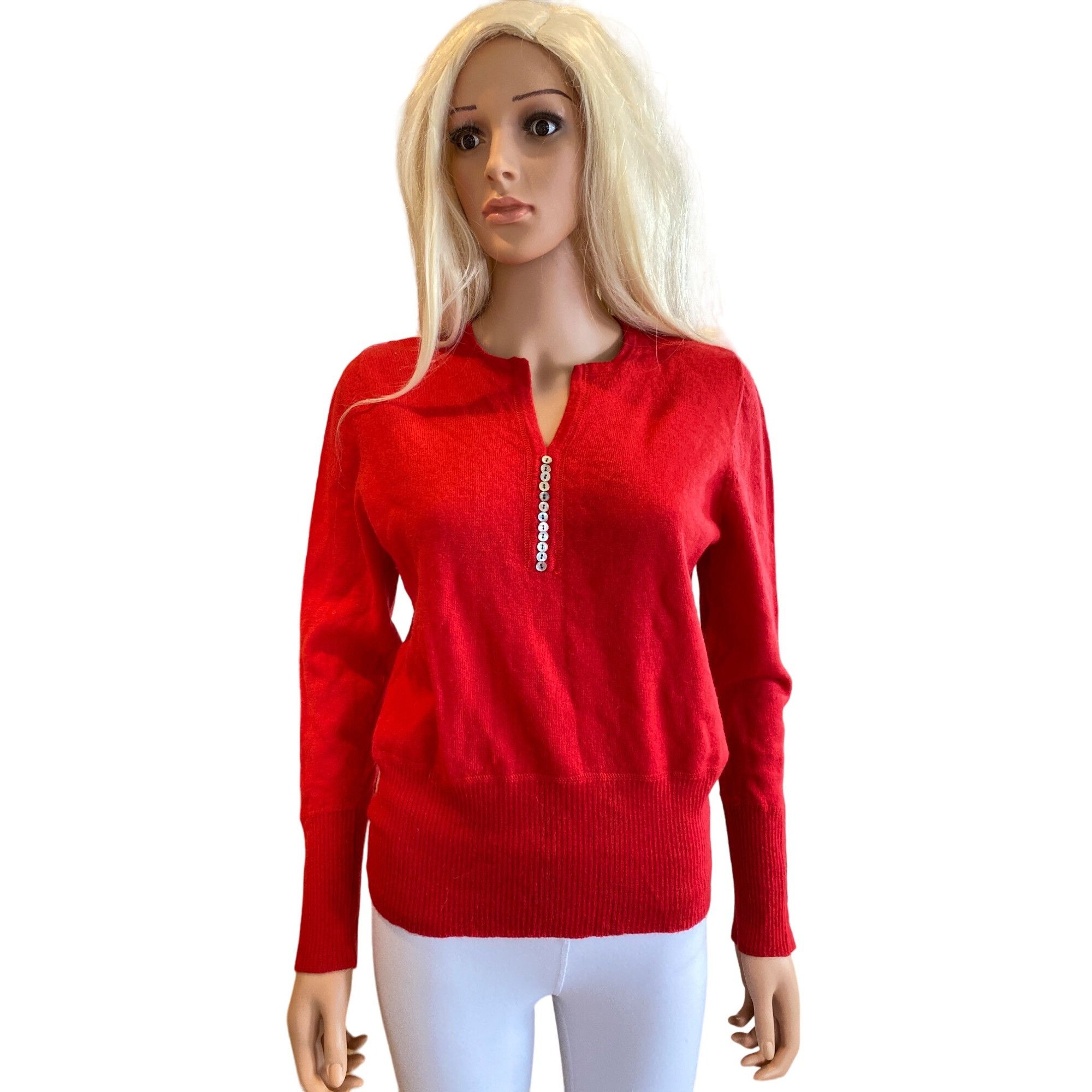 Vintage Susan Bristol Vintage 100% Merino Wool Red Sweater Women's L Size XL / US 12-14 / IT 48-50 - 10 Thumbnail