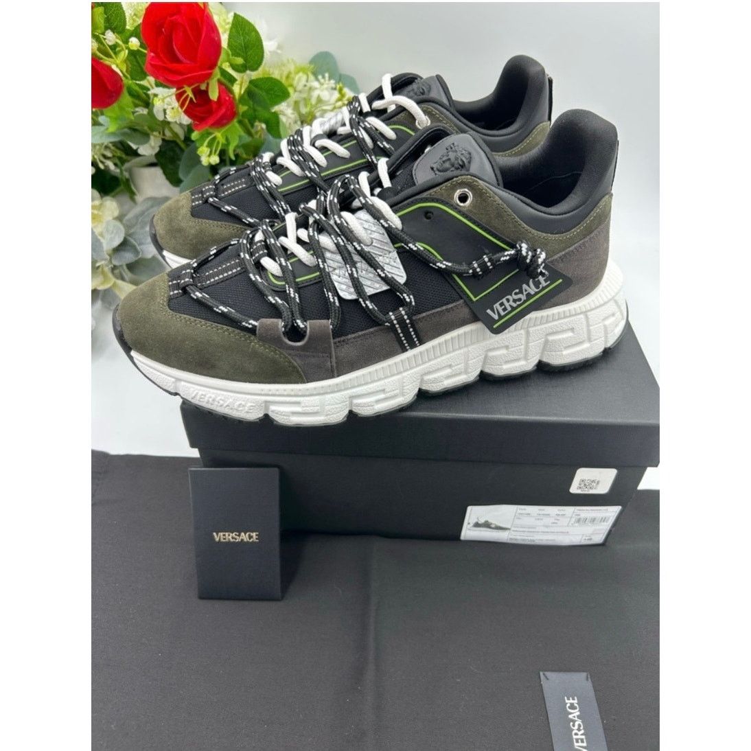 Versace Men's Versace TRIGRECA suede/leather sneakers size 44/11 Size US 11 / EU 44 - 5 Thumbnail