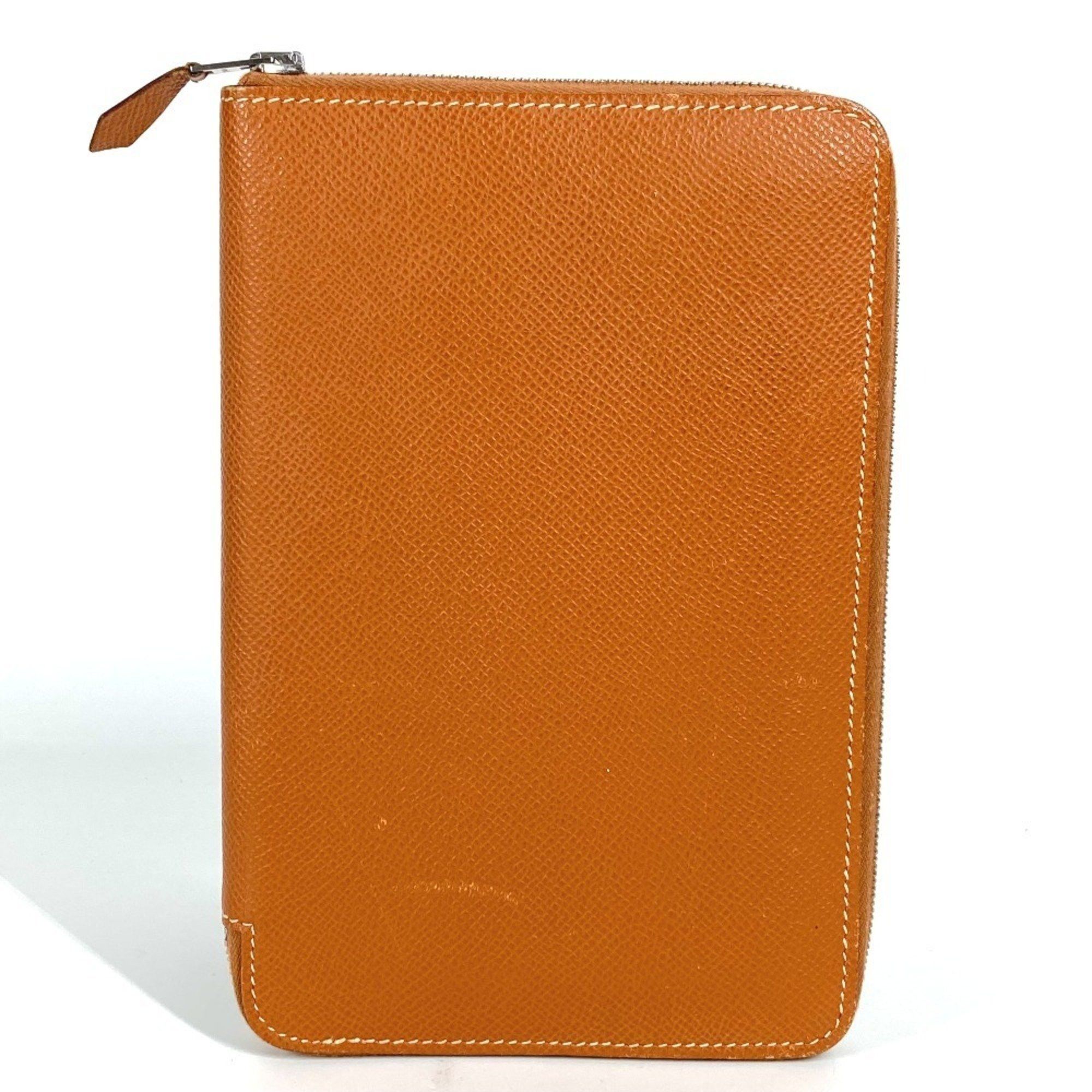 Hermes HERMES Azap Combine Long Wallet with Round Zipper Travel Case, Leather, Unisex, Gold Size ONE SIZE - 1 Thumbnail