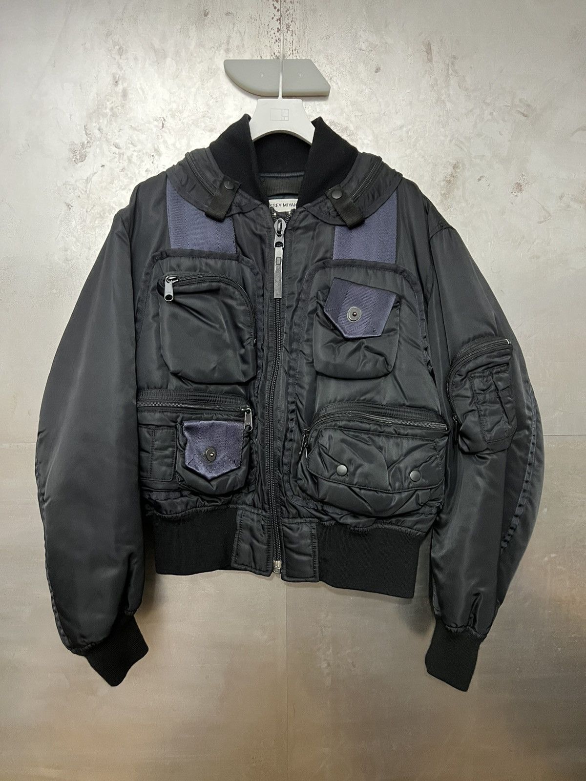 Issey Miyake AW 1996 Parachute Cargo Bomber MA-1 Jacket | Grailed