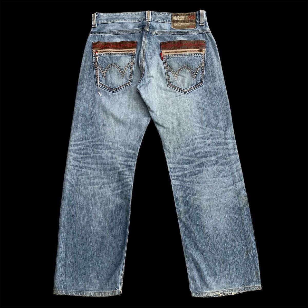 Japanese Brand Vintage Japan Edwin Navajo Distressed Two Tone Denim W35 Size US 35 - 1 Thumbnail