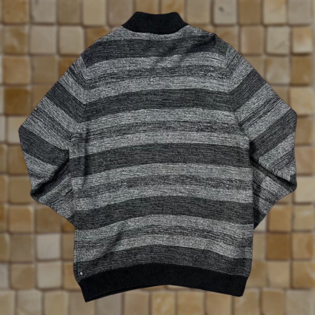 Chaps Chaps Jumper Pullover 1/4 Zip Striped Cotton Knit Black Grey Large Mens Regular Size US L / EU 52-54 / 3 - 1 Thumbnail