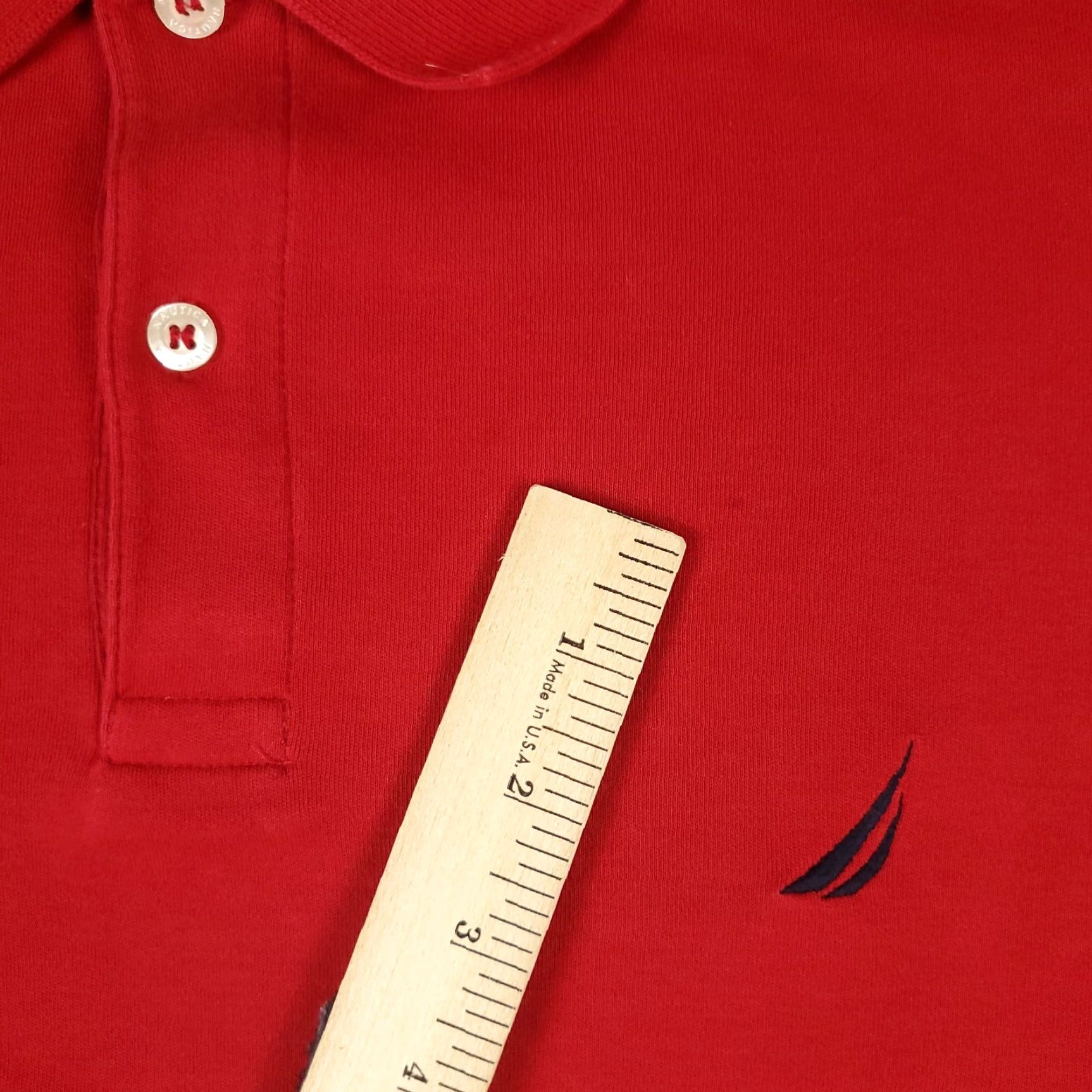 Nautica Nautica Polo Shirt Mens Large Red Golf Casual Short Sleeve Adult Regular Size - Classic American Preppy Logo Buttons Slip-Resistant Size US L / EU 52-54 / 3 - 3 Thumbnail