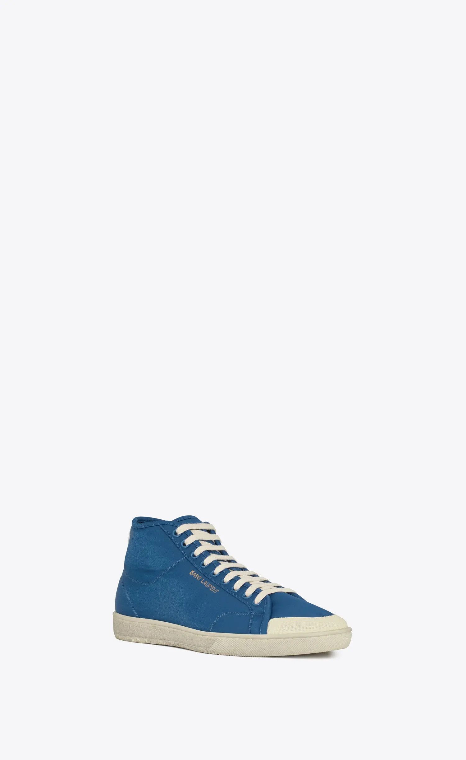 Saint Laurent Paris o1s1wg110225 732272 Court Classic Mid Top Sneakers in Blue Size US 11 / EU 44 - 3 Thumbnail