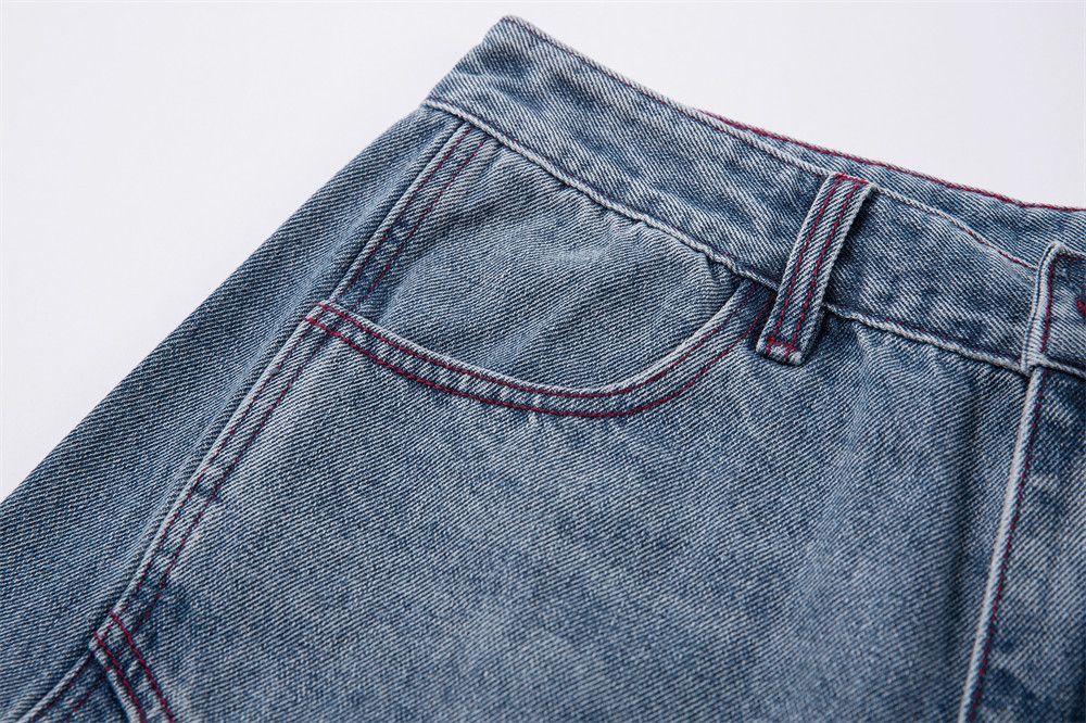 Japanese Brand × Jean Stitched wide-leg washed distressed loose scimitar jeans Size US 32 / EU 48 - 3 Thumbnail